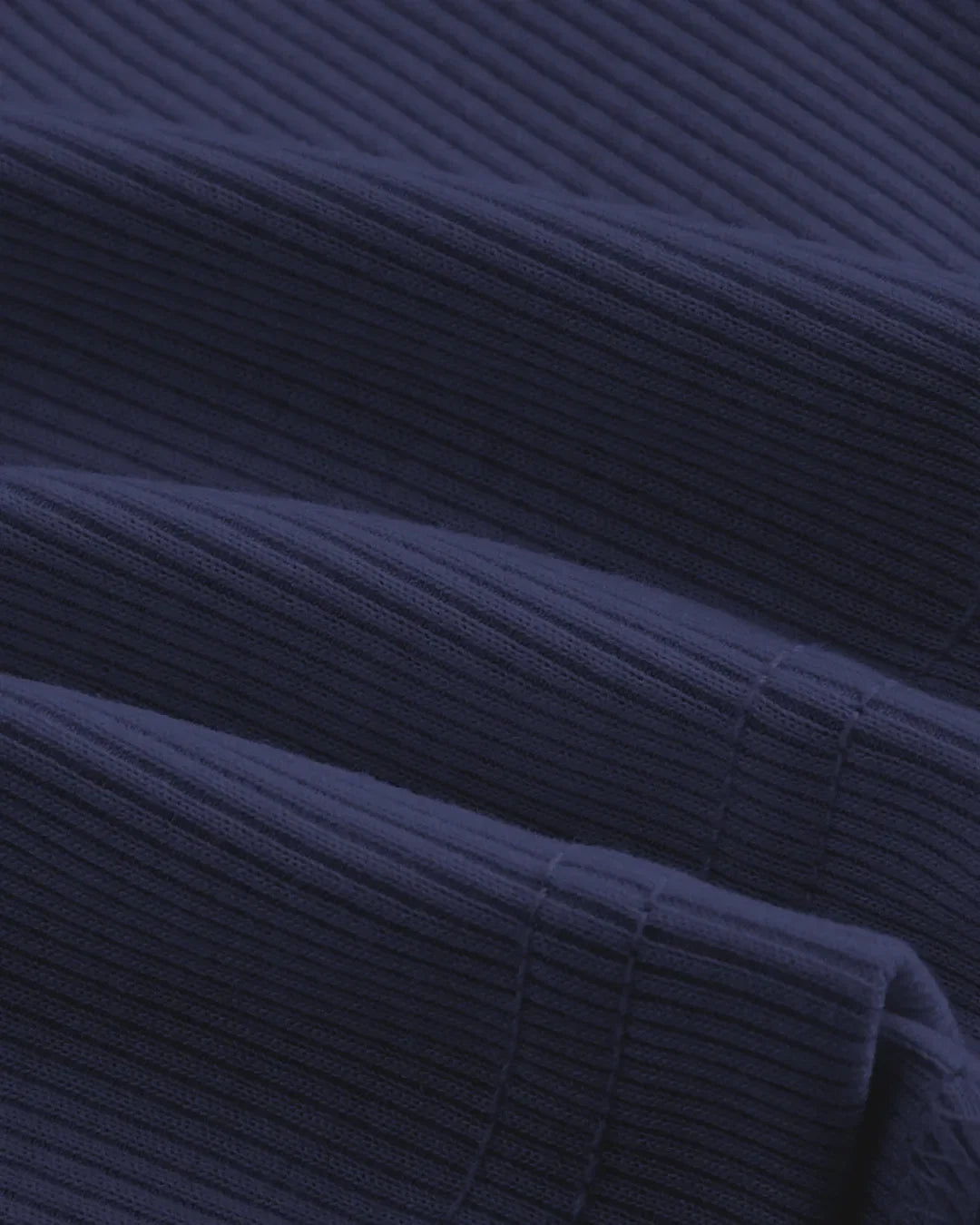Off-Shoulder Soft Ribbed Knit Crop Top In Navy Blue