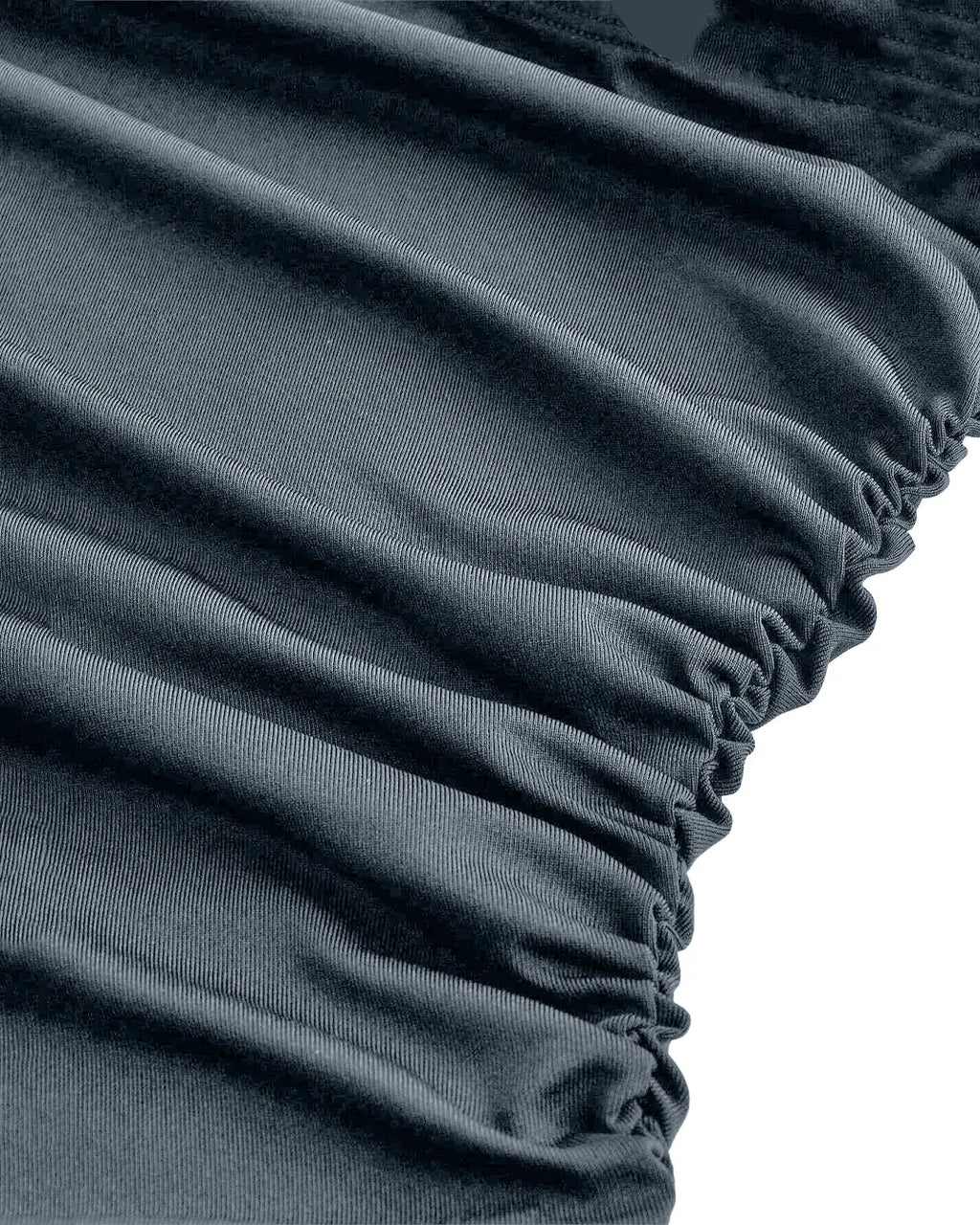 One-Shoulder Ruched Bodycon Asymmetrical Mini Dress in Grey