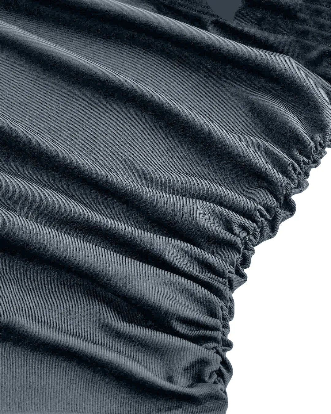 One-Shoulder Ruched Bodycon Asymmetrical Mini Dress in Grey