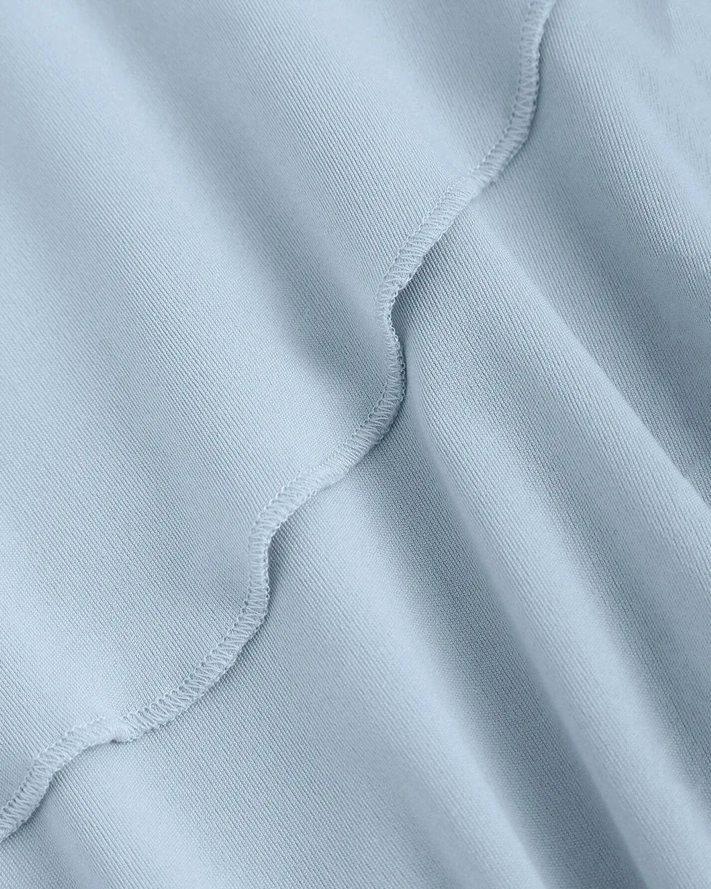 Asymmetrical Neck Midi Dress in Ice Blue