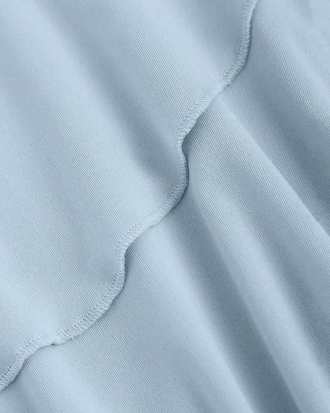 Asymmetrical Neck Midi Dress in Ice Blue