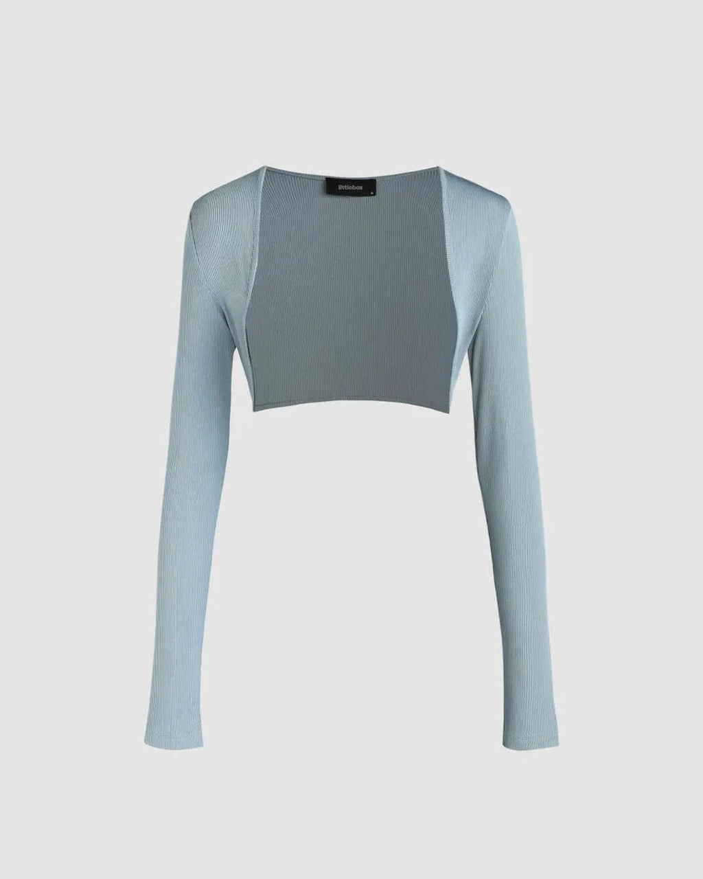Two Piece Elegant Bodycon Dress With Shrug In Dusty Blue