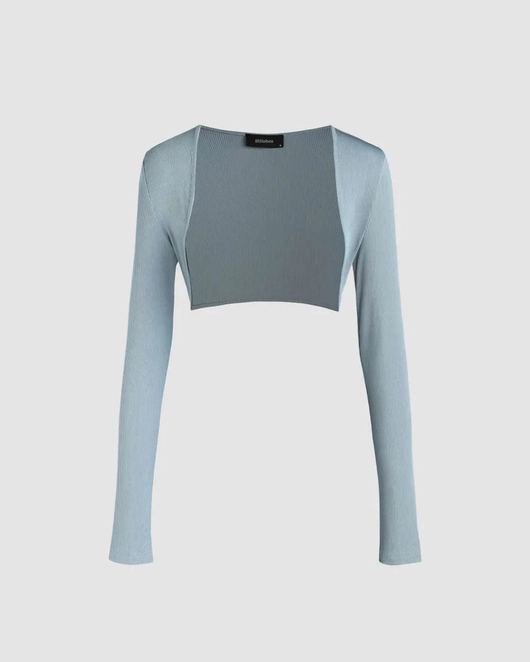 Two Piece Elegant Bodycon Dress With Shrug In Dusty Blue