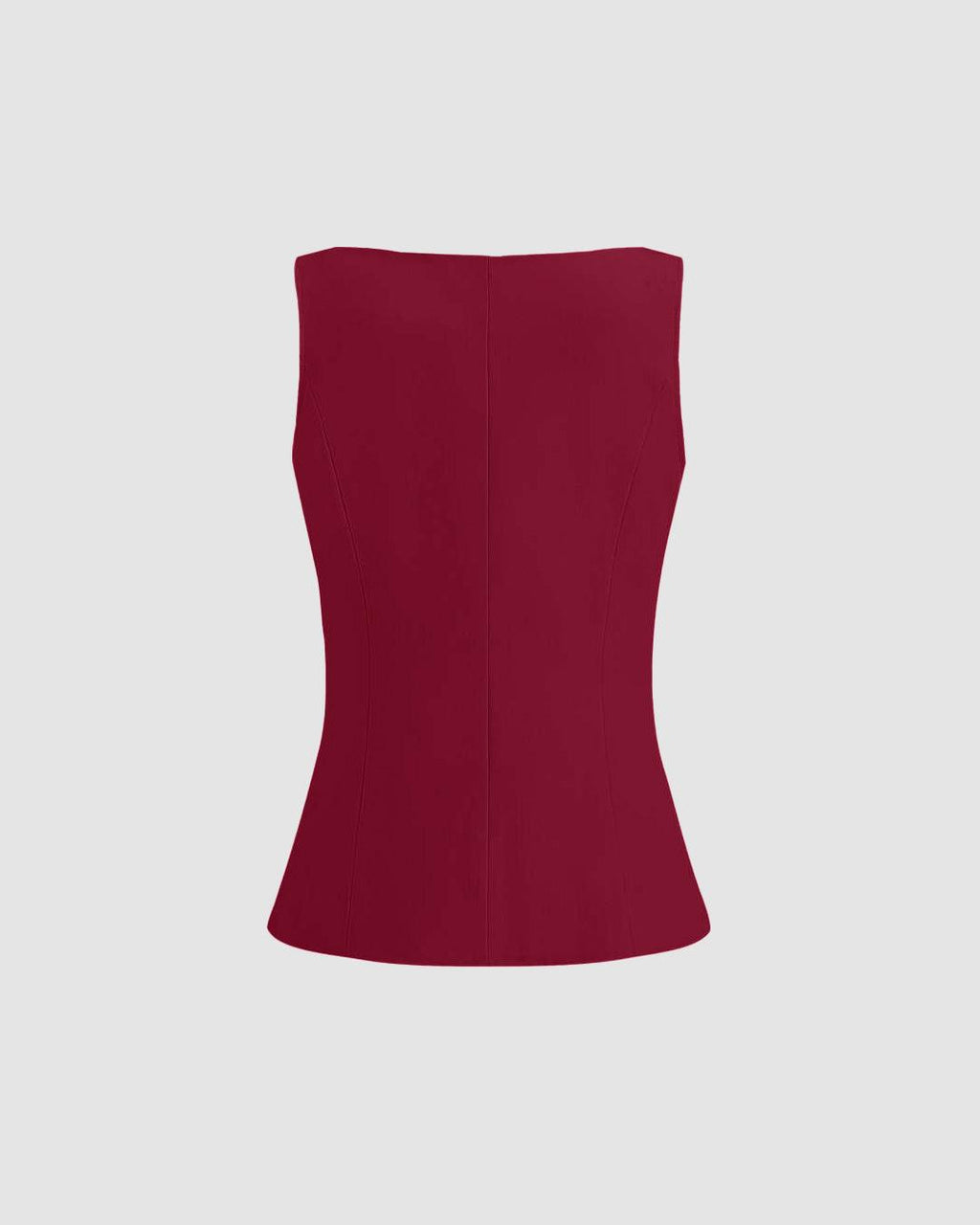 Party Button Front Sleeveless Vest Top in Red