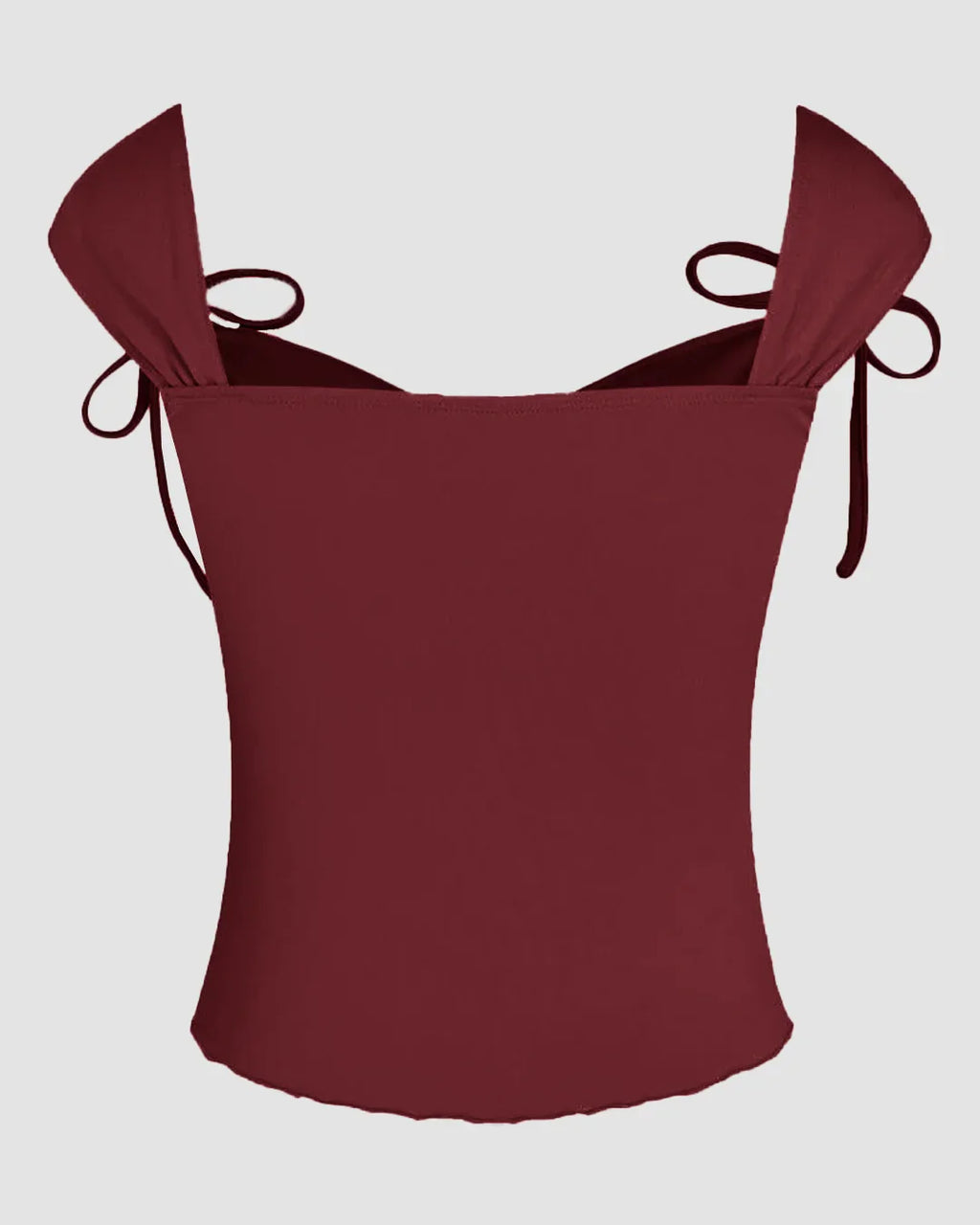 Party Sweetheart Neck Tie Strap Sleeveless Top in Maroon