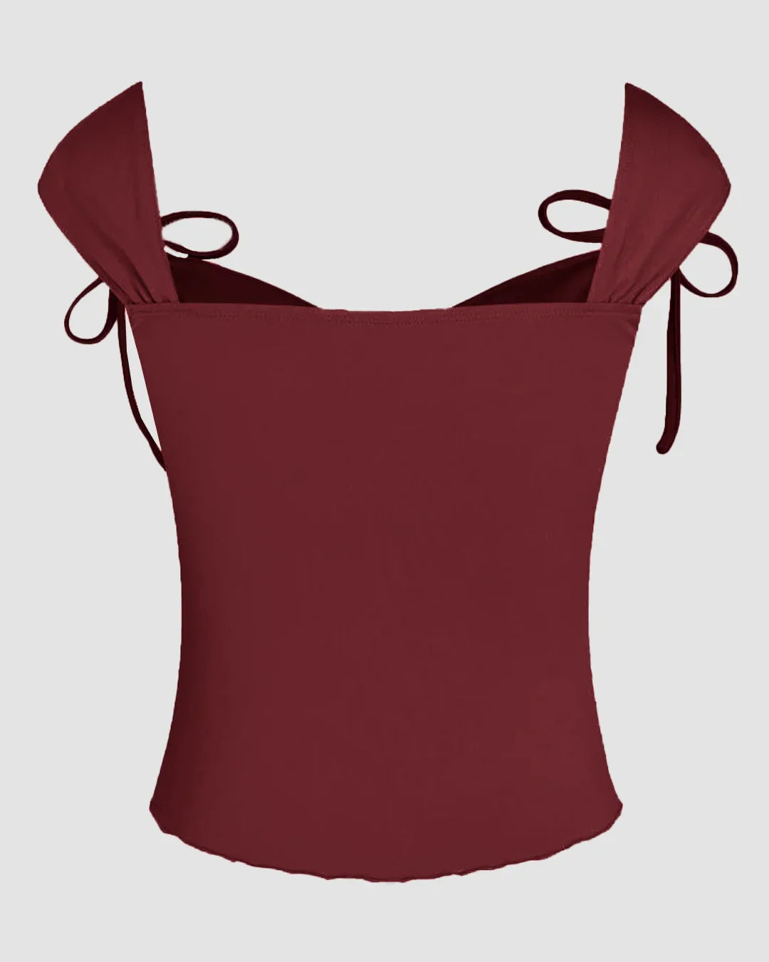 Party Sweetheart Neck Tie Strap Sleeveless Top in Maroon