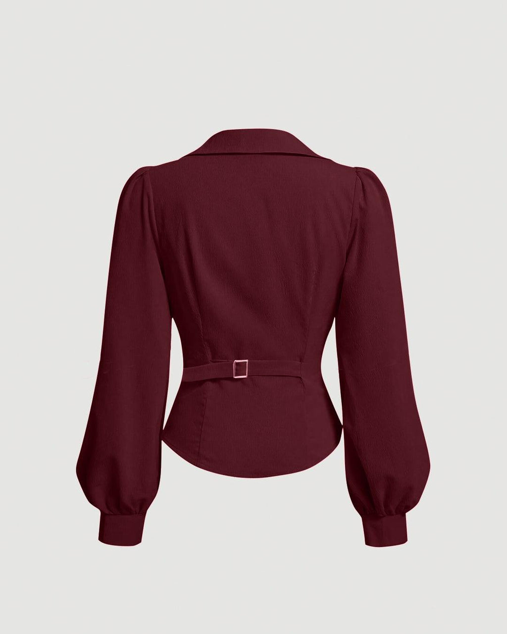 Party V Neck Wrap Style Long Sleeve Top in Maroon