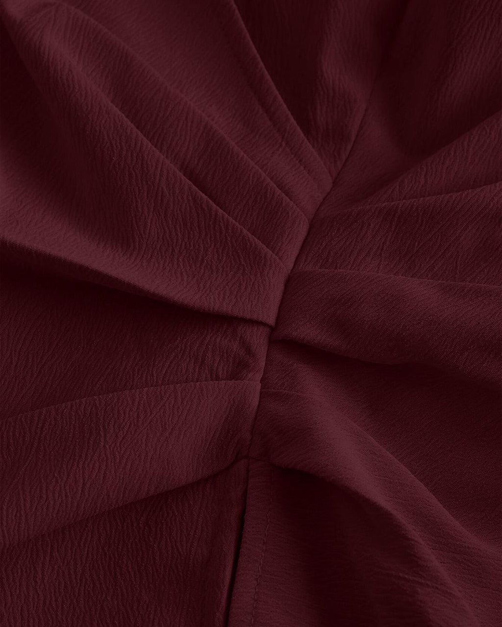 Party V Neck Wrap Style Long Sleeve Top in Maroon