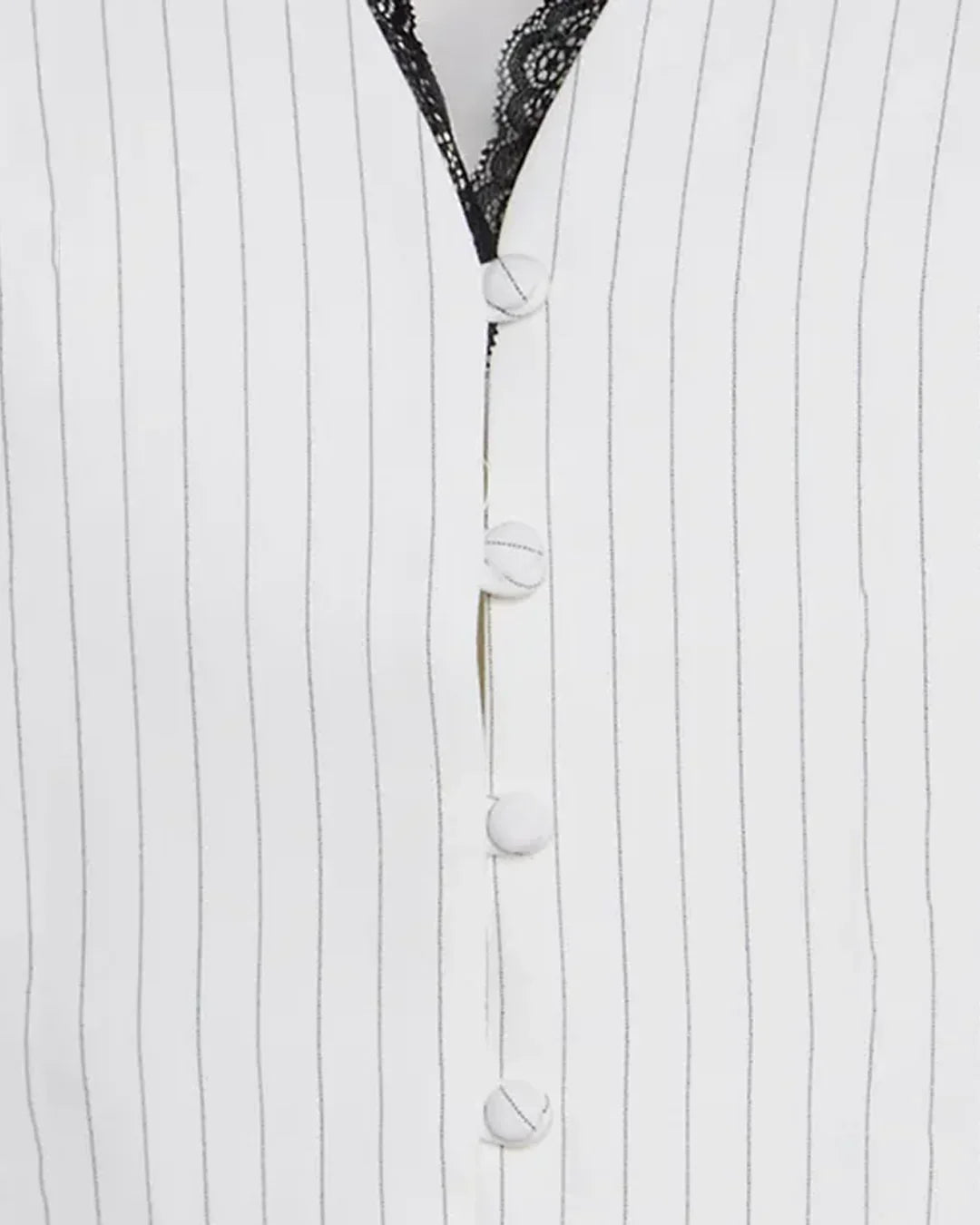 Pinstripe Button Down Tailored Waistcoat in White