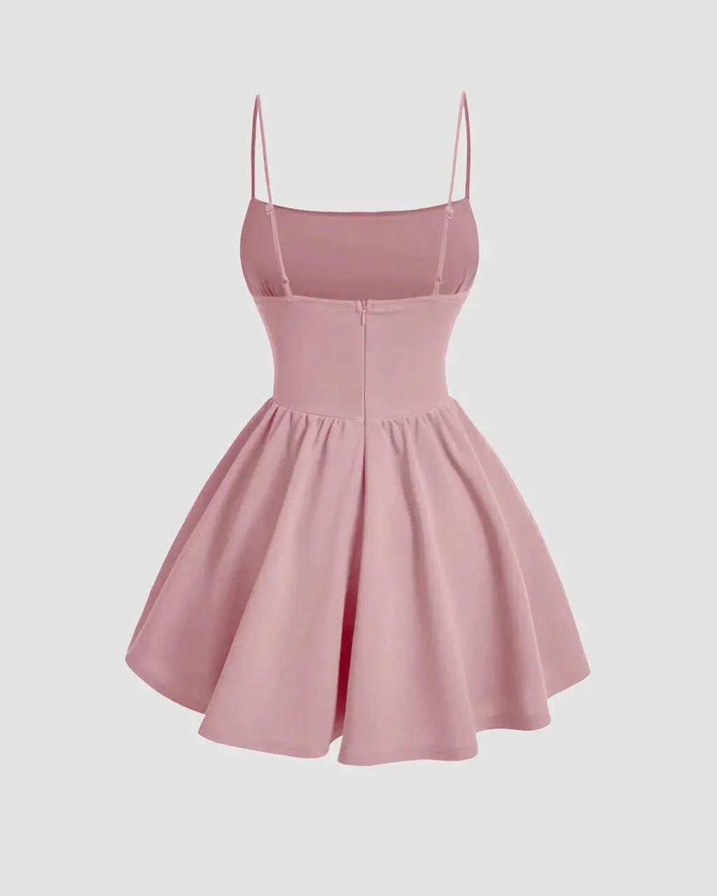 Pleated Waist Cami Short Dress In Pink