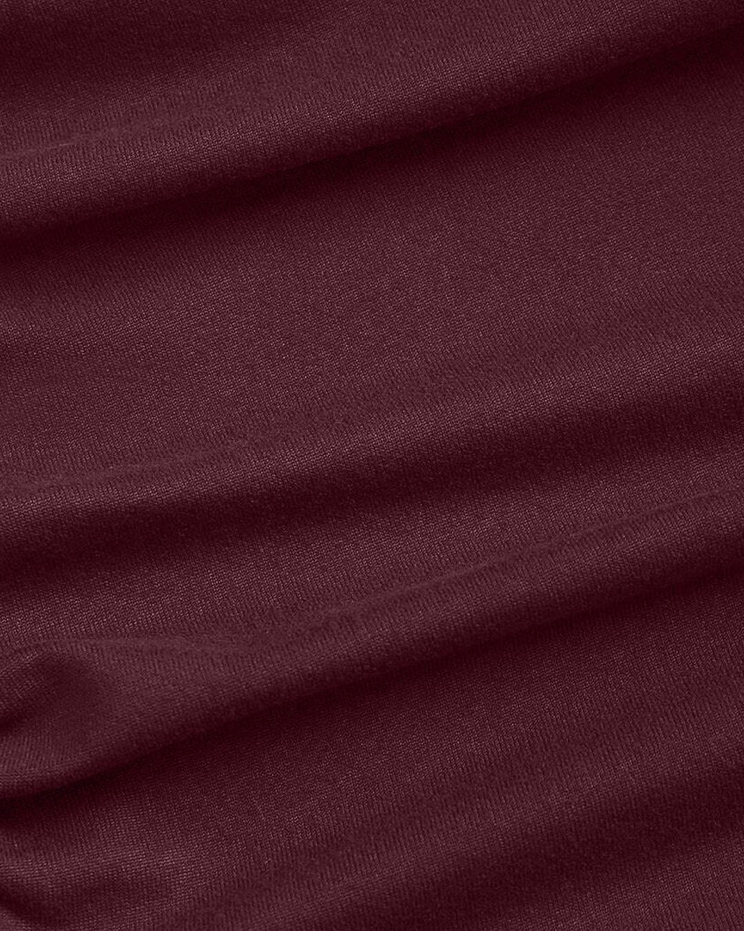 Plunge Neck Backless Halter Top And Slit Side Skirt Set In Maroon