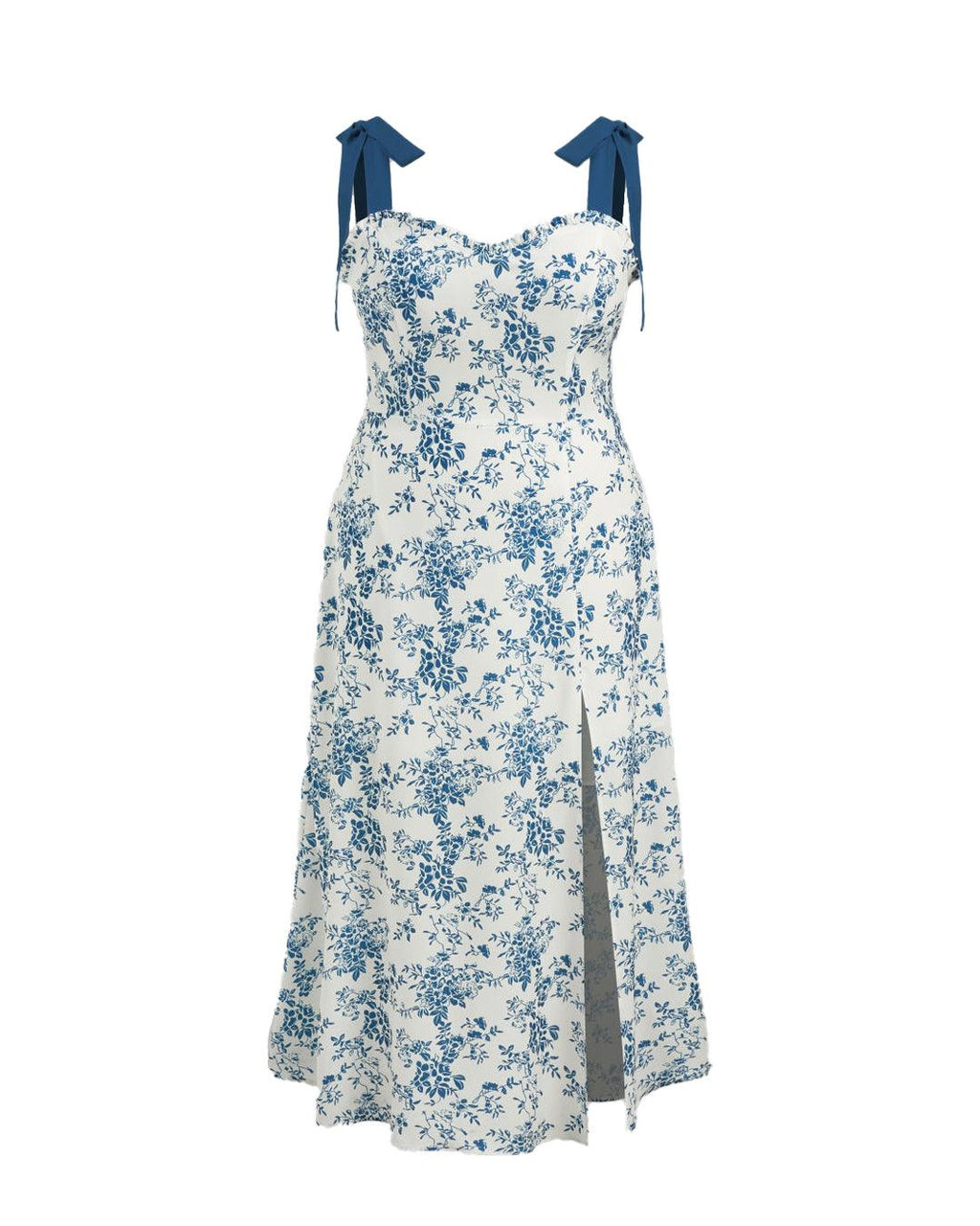 Floral Knotted Split Midi Dress Curve & Plus