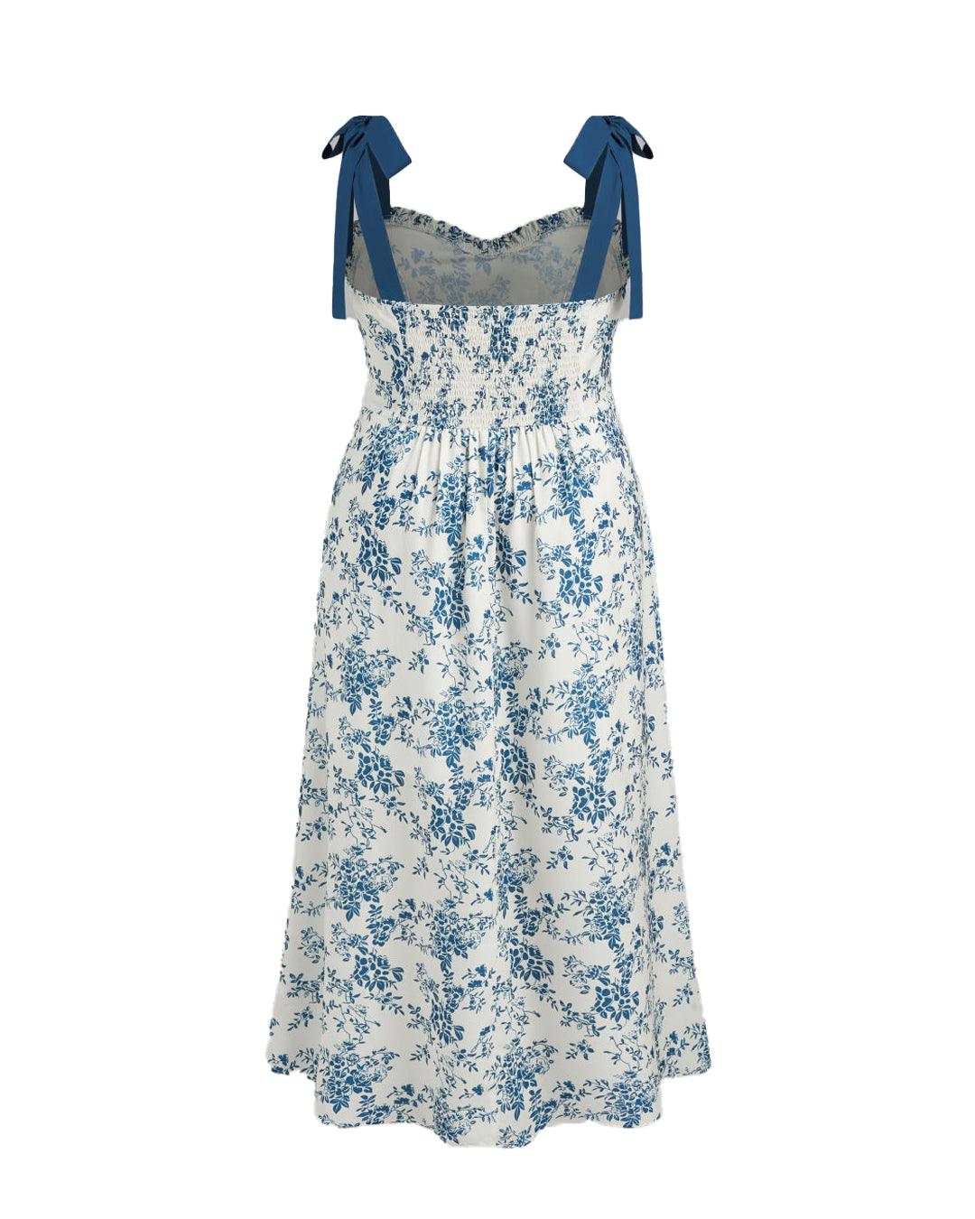 Floral Knotted Split Midi Dress Curve & Plus
