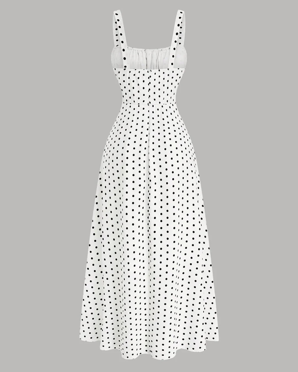 Polka Dot Sleeveless Maxi Dress in White