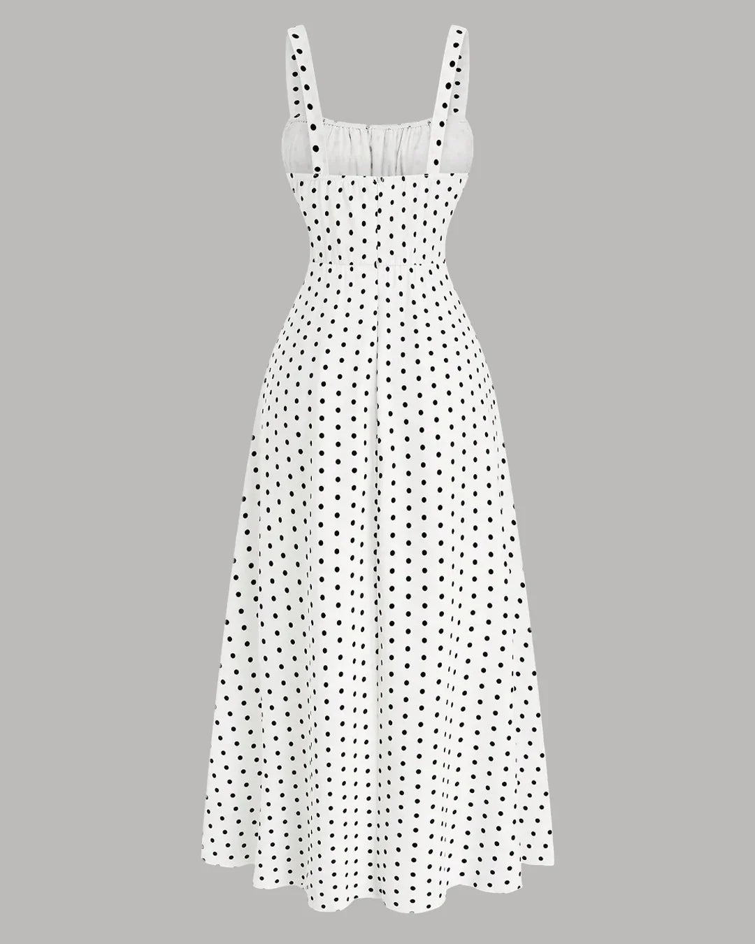 Polka Dot Sleeveless Maxi Dress in White