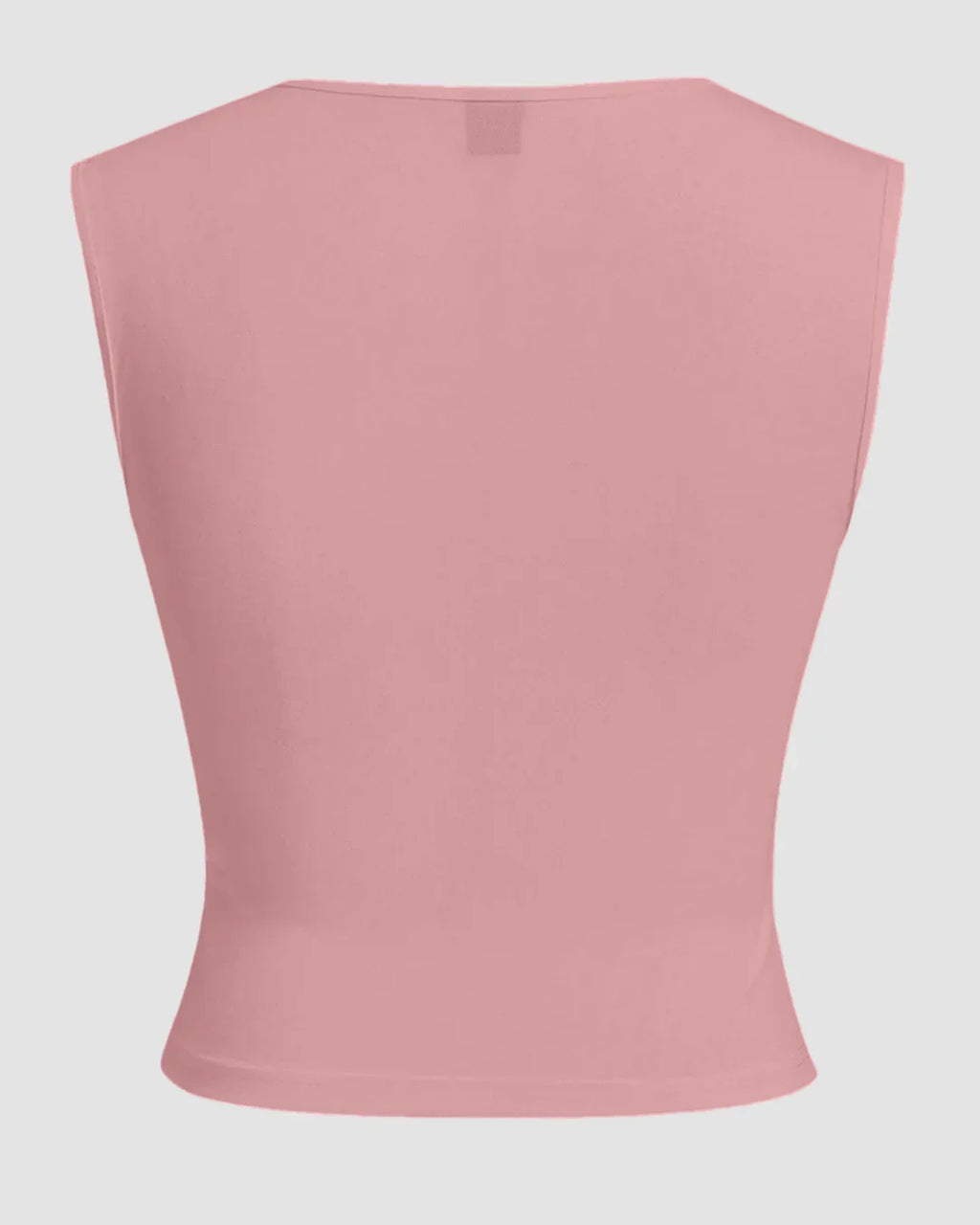 Powder Pink Square Neck Ruched Crop Top