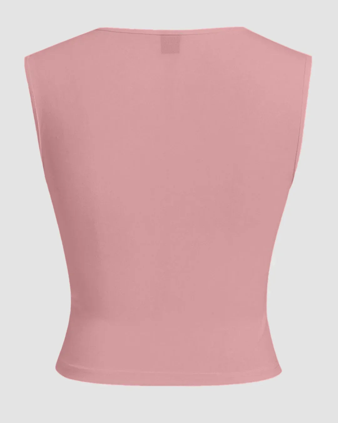 Powder Pink Square Neck Ruched Crop Top