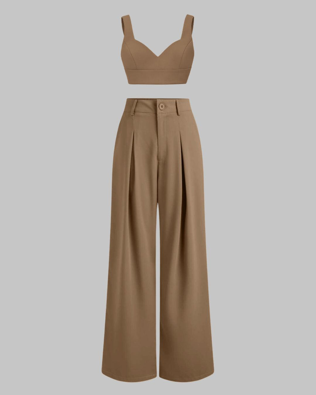 Premium Quality Set Of Two Cropped Top With Korean Style Baggy Trouser