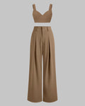 Premium Quality Set Of Two Cropped Top With Korean Style Baggy Trouser
