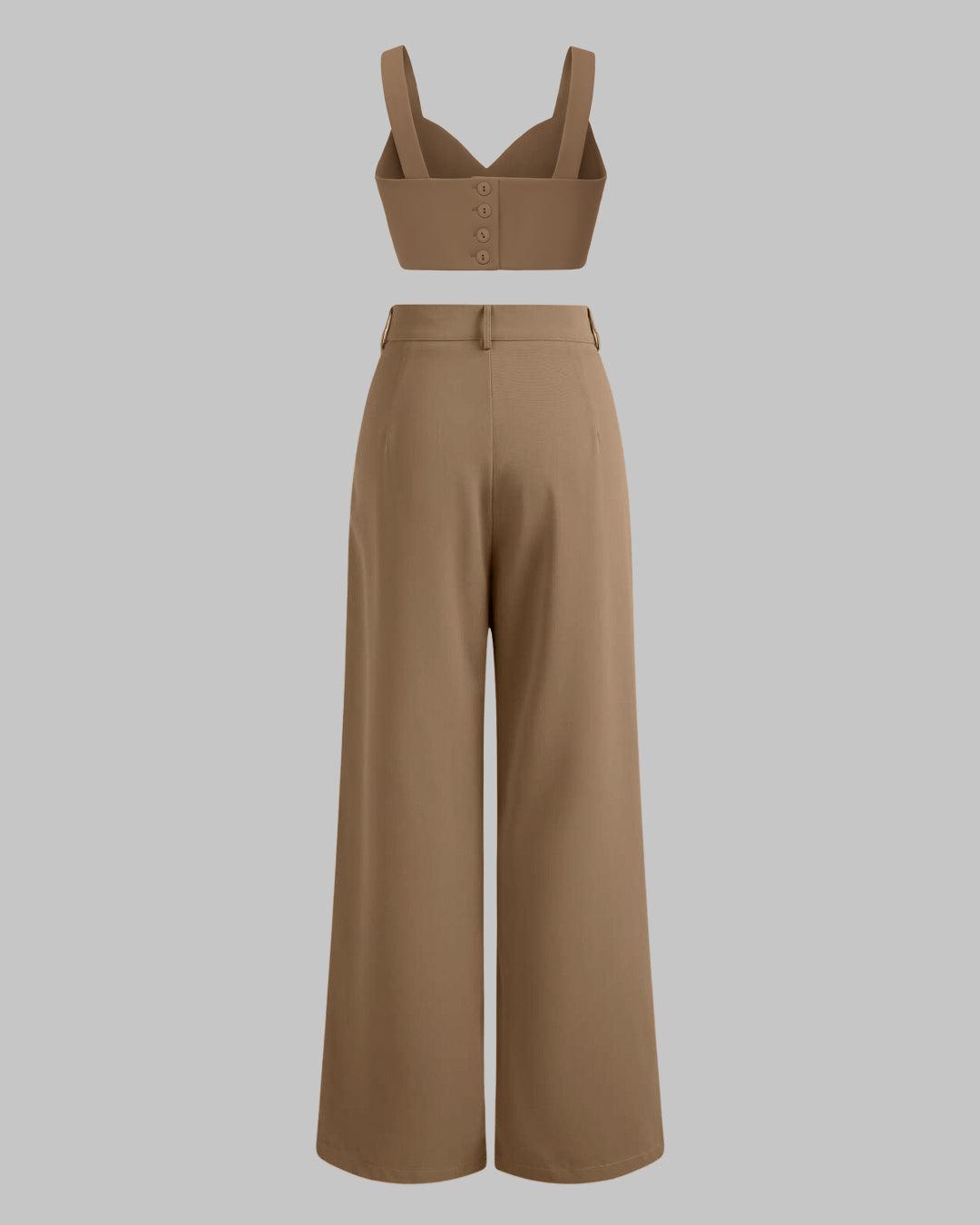 Premium Quality Set Of Two Cropped Top With Korean Style Baggy Trouser