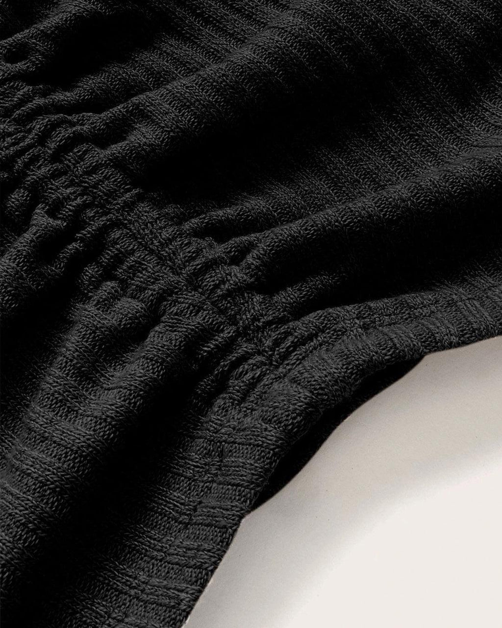 Puffed Sleeve Vest Ruffle Top In Black