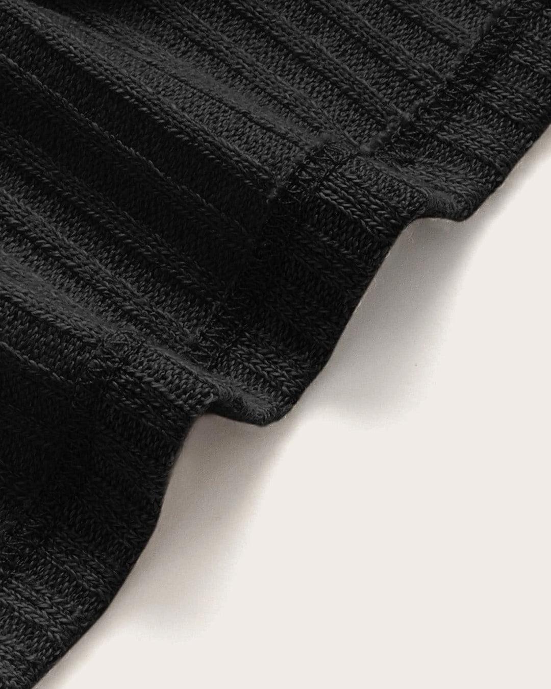 Puffed Sleeve Vest Ruffle Top In Black