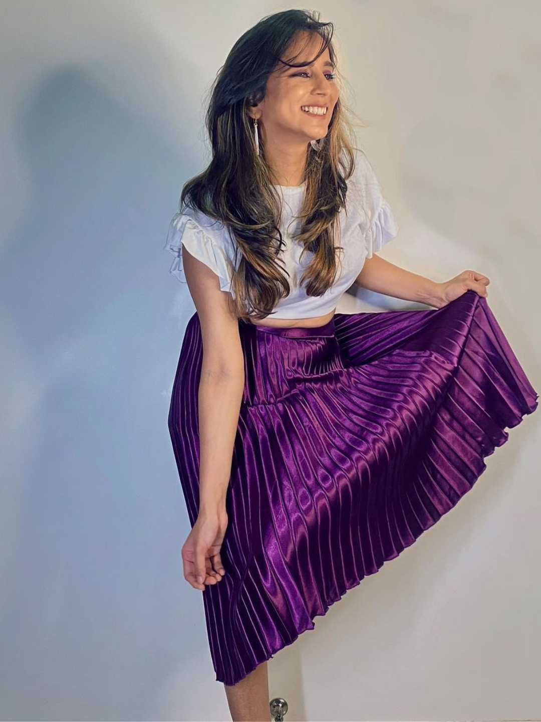Pleated Midi Skirt - Pinkkup