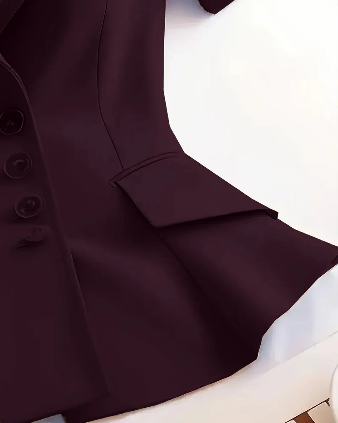 Purple Short Sleeve Front Button Blazer Top