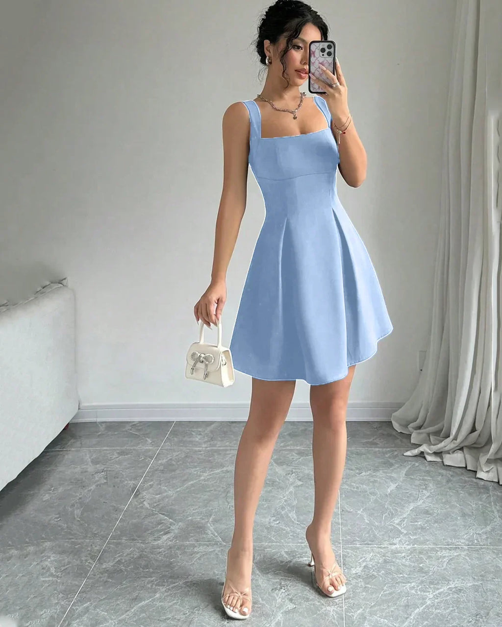 Rainwash Fit and Flare Sleeveless Mini Dress