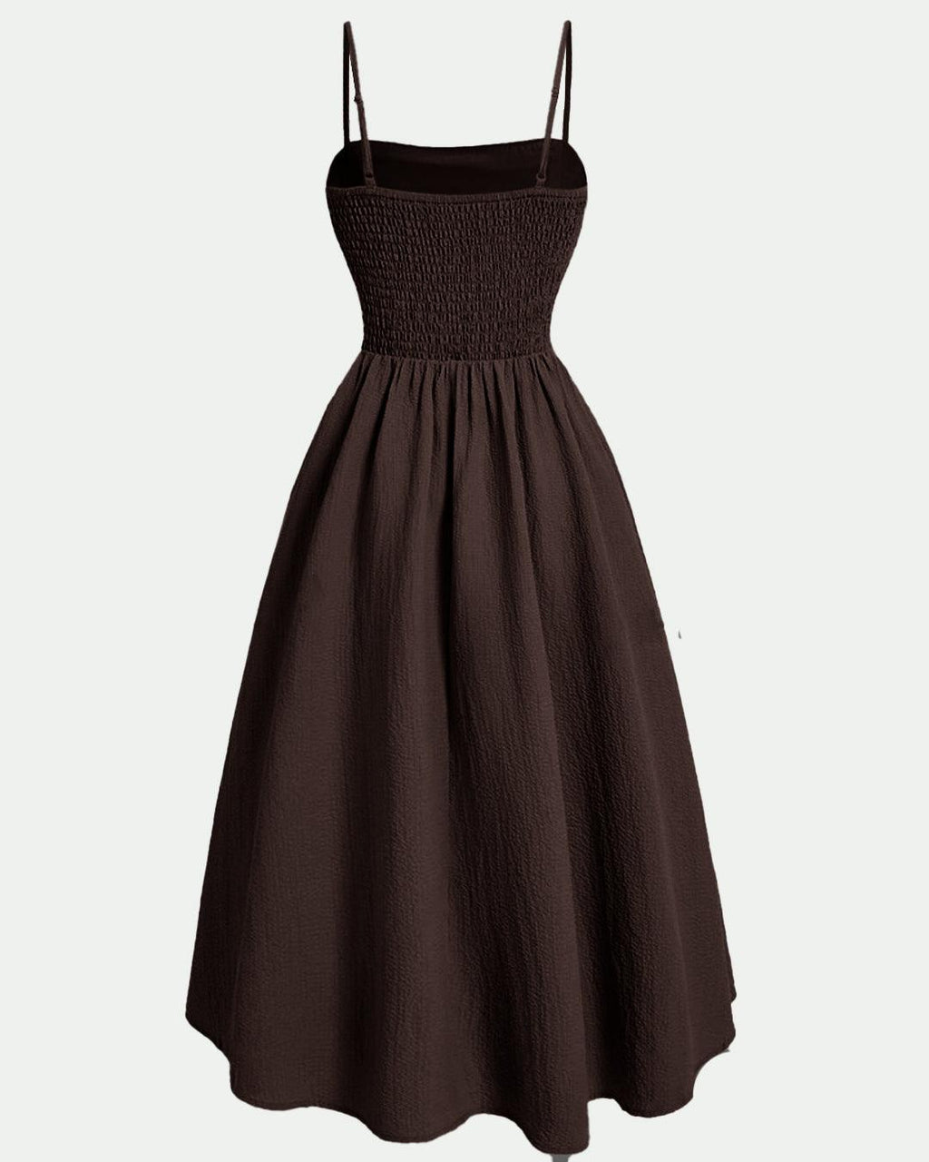 Vintage Retro Spaghetti Strap Chocolate Brown Dress