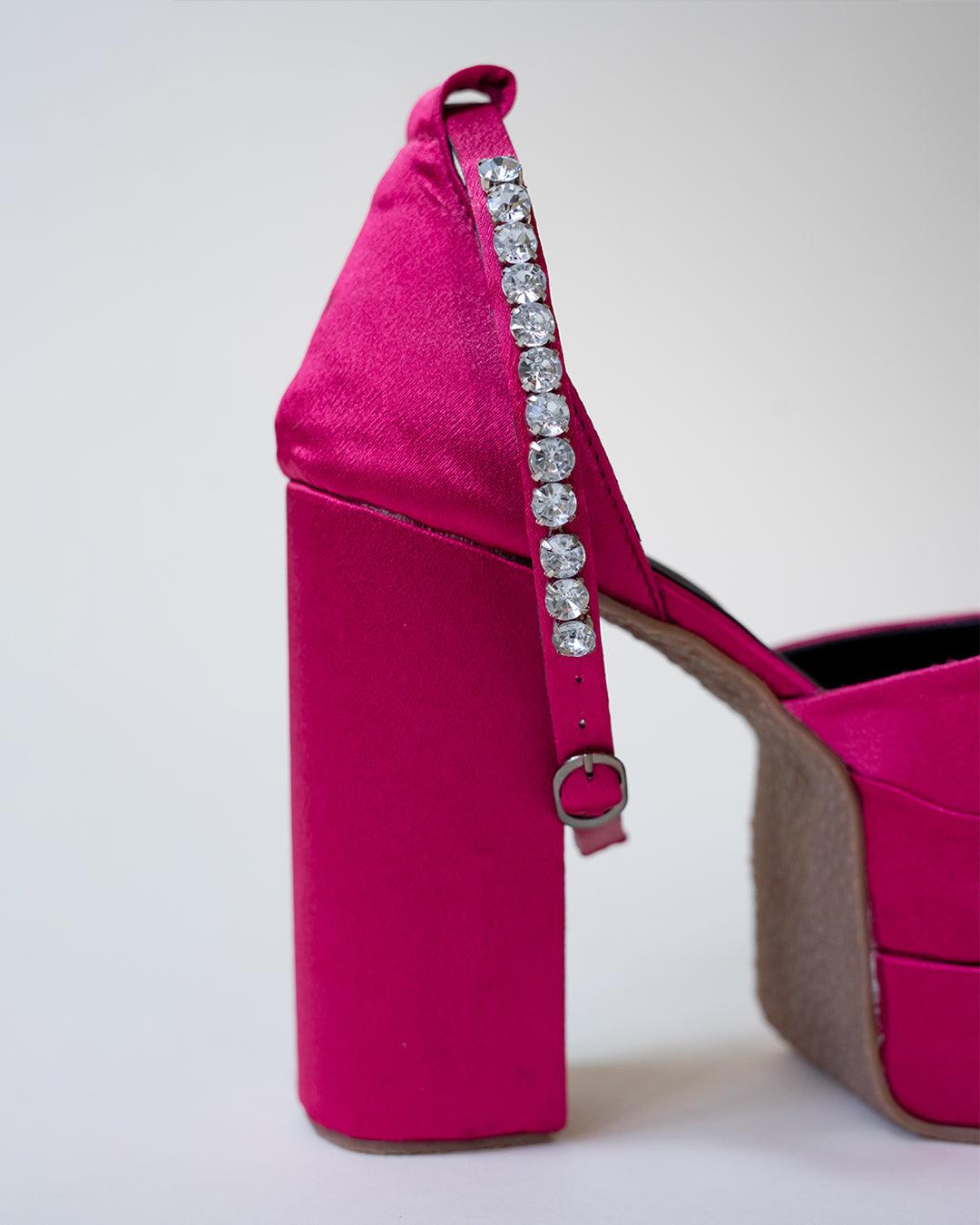Rhinestone Platform Pink Heels