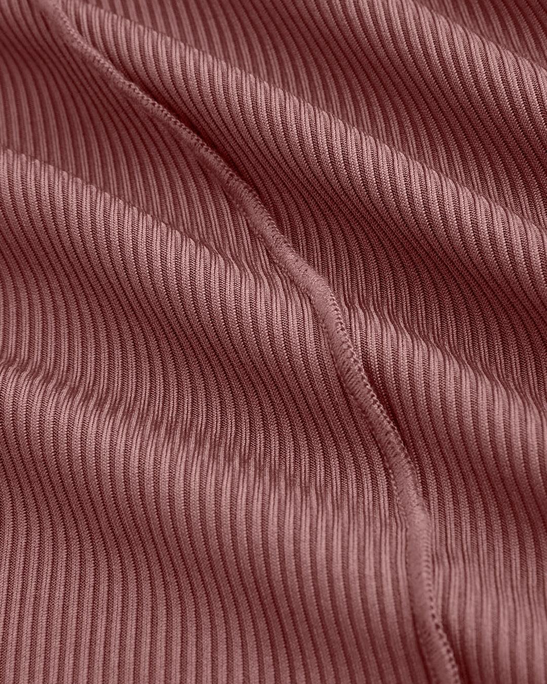 Round Neck Front Button Short Sleeve Dusty Pink T-shirt