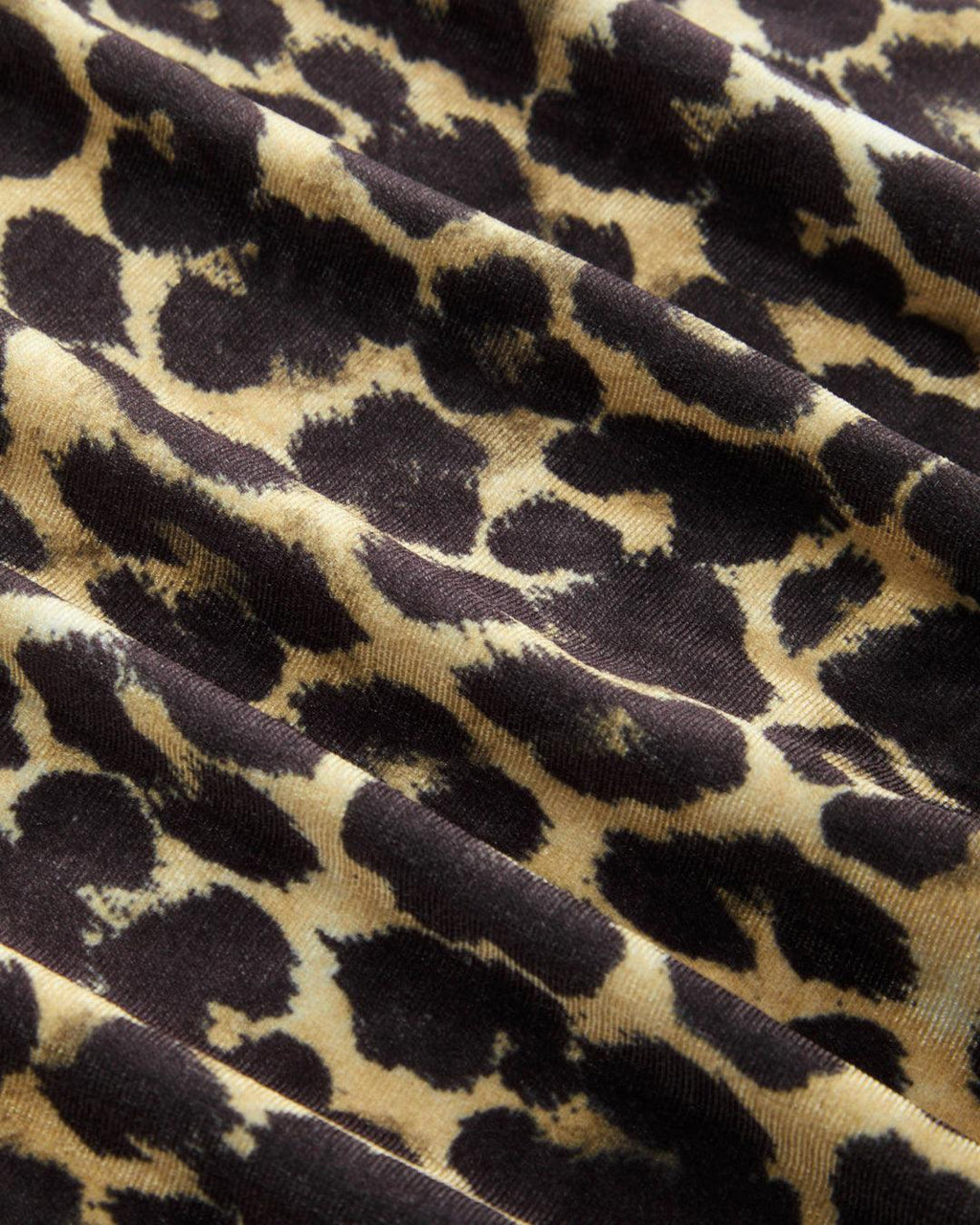 Round Neck Long Sleeve Black Top & Mid Rise Leopard Print Wide Pants Set
