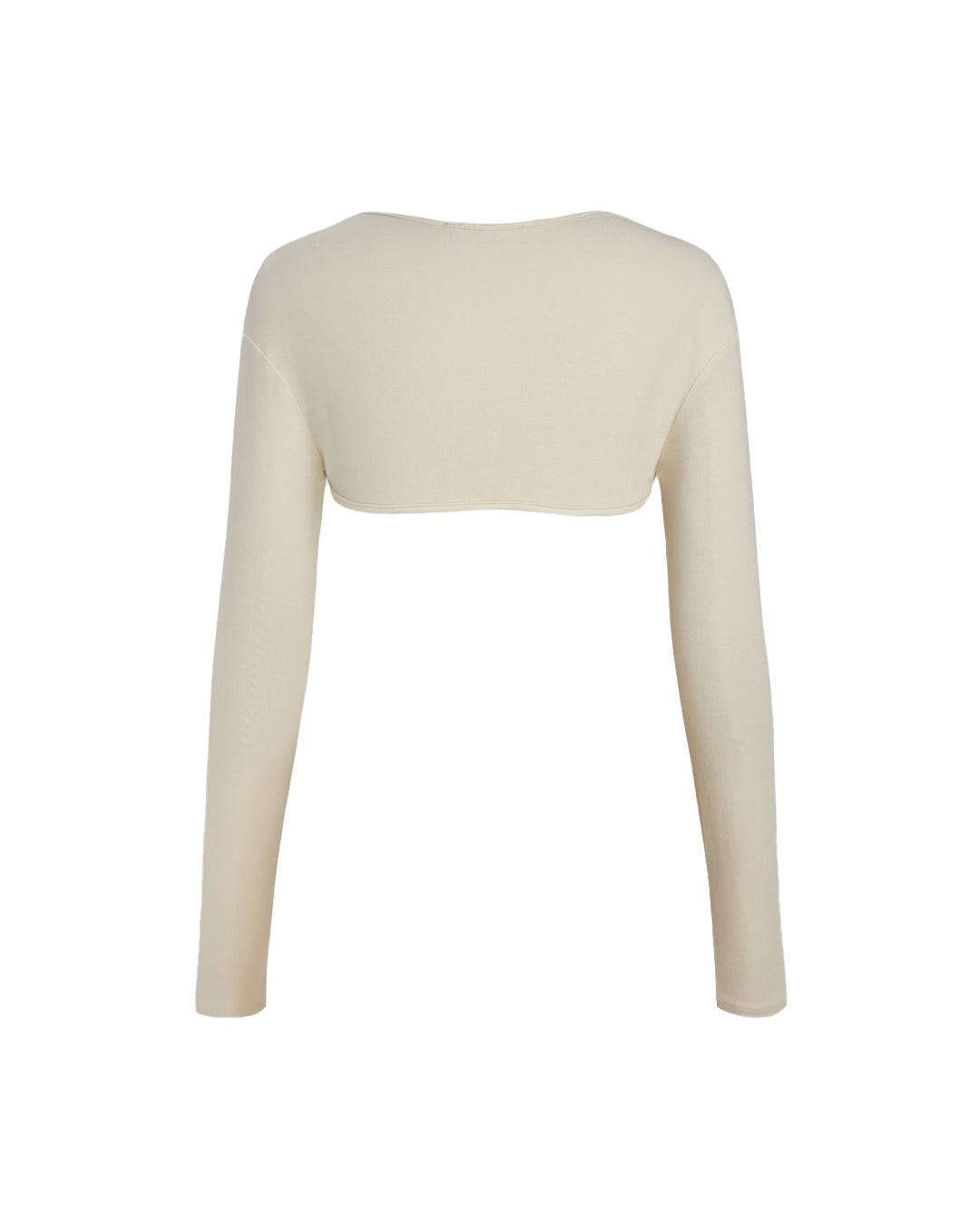 Round Neck Minimal Full Sleeve Cropped Shrug
