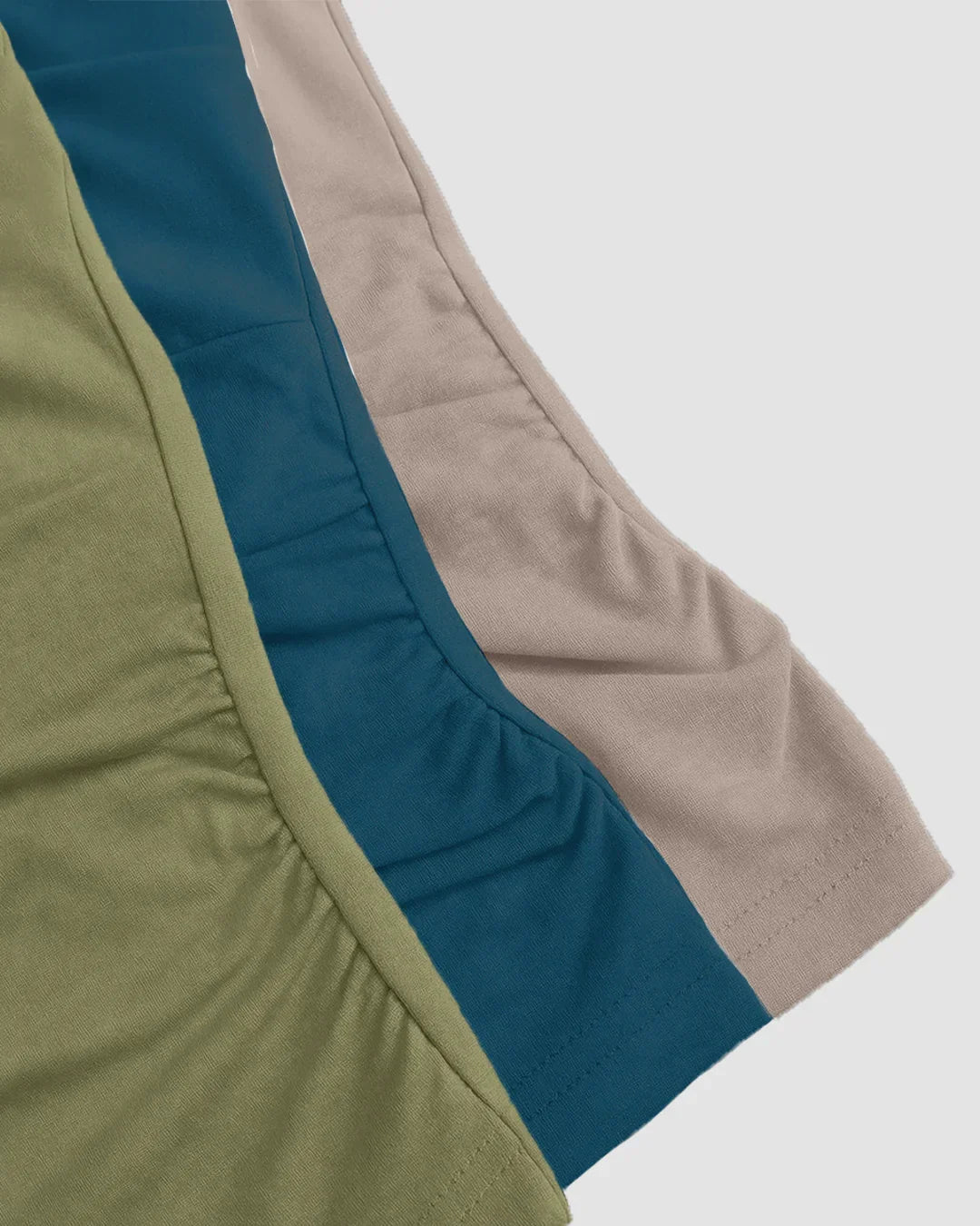 Ruched Halter Neck Combo Tops in Sage, Beige & Teal Blue
