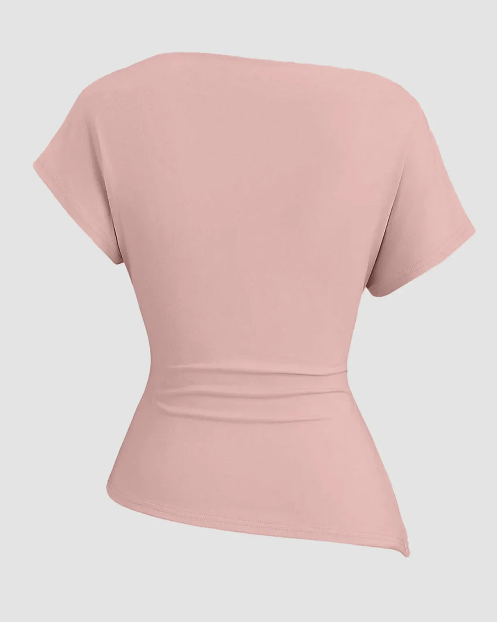 Ruched One Shoulder Asymmetric Top in Rose
