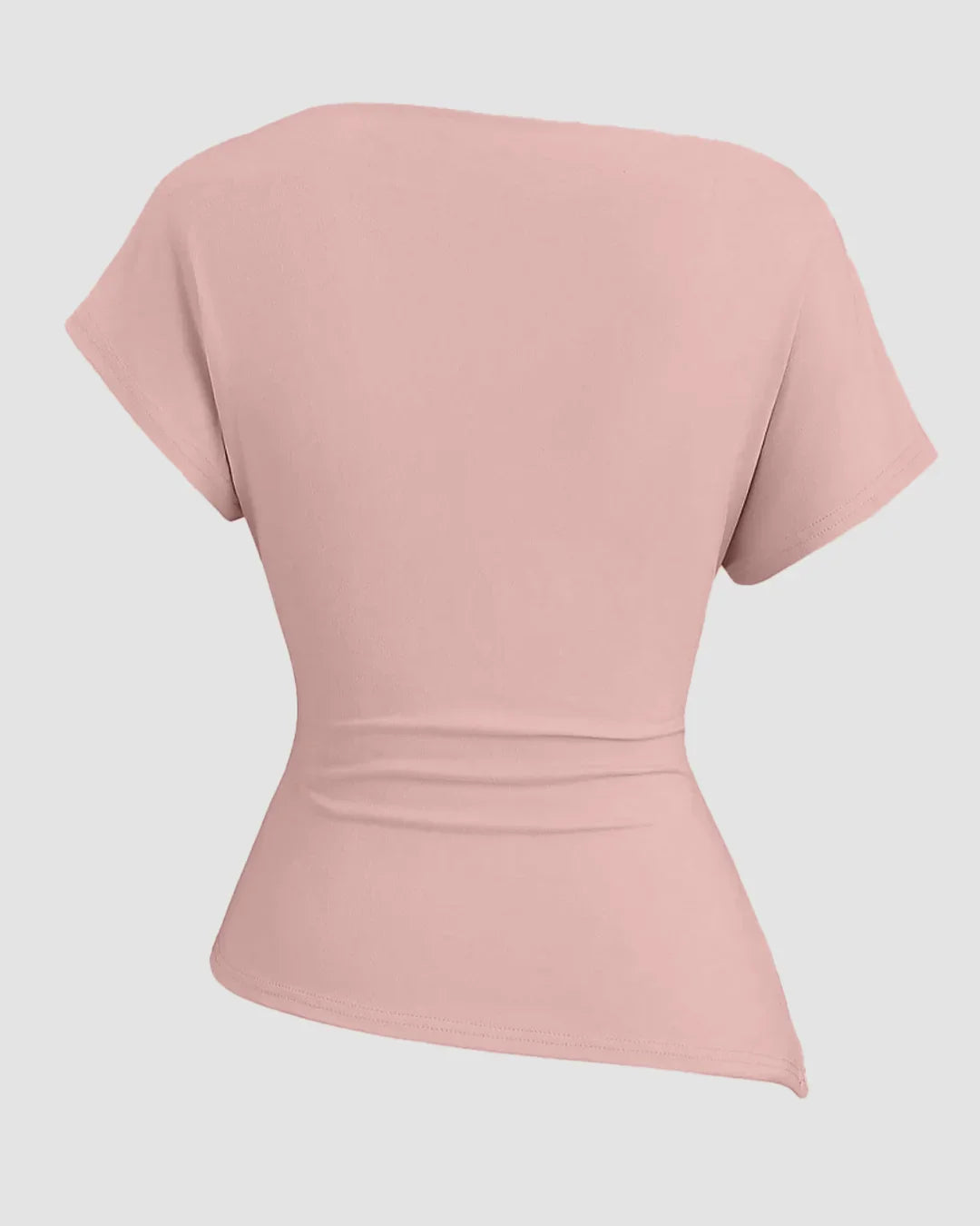 Ruched One Shoulder Asymmetric Top in Rose