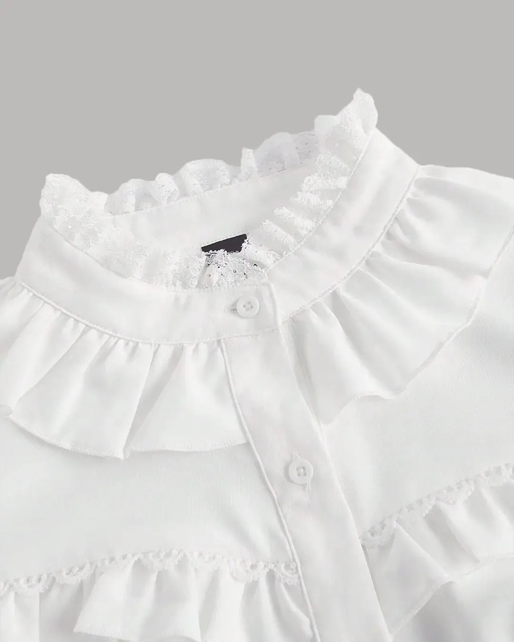 Ruffle Trim Flounce Sleeve Cropped Long Sleeve Top