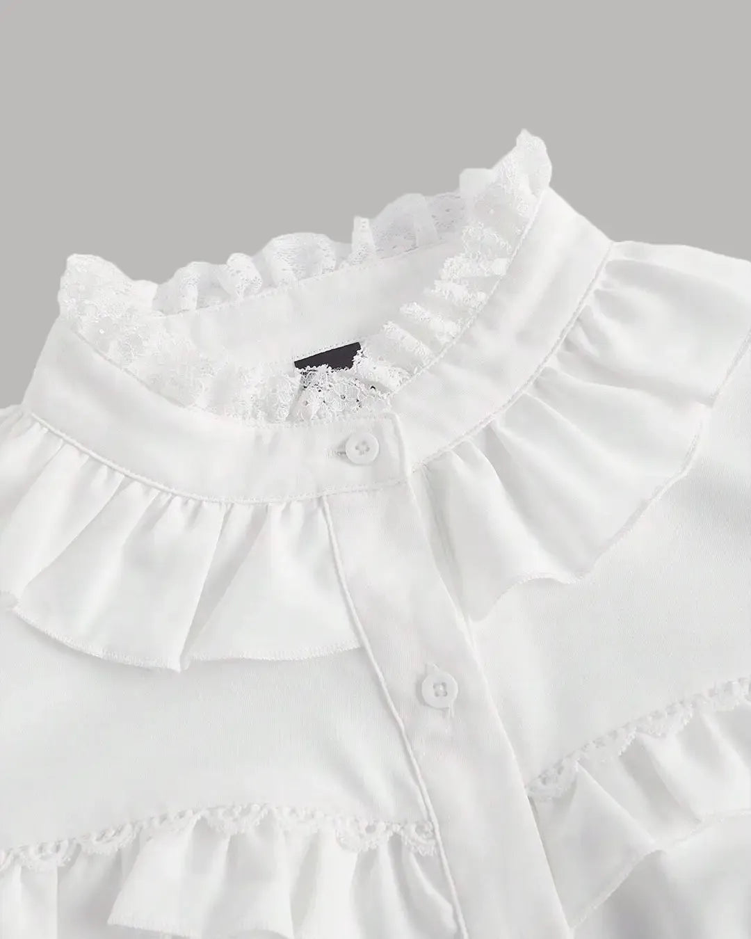 Ruffle Trim Flounce Sleeve Cropped Long Sleeve Top