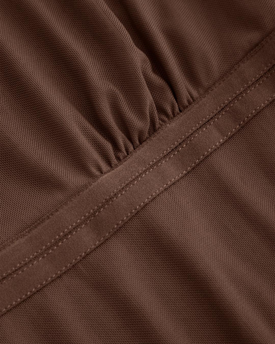 Scoop Neck Tie Up Asymmetrical Hem Tank Top in Brown