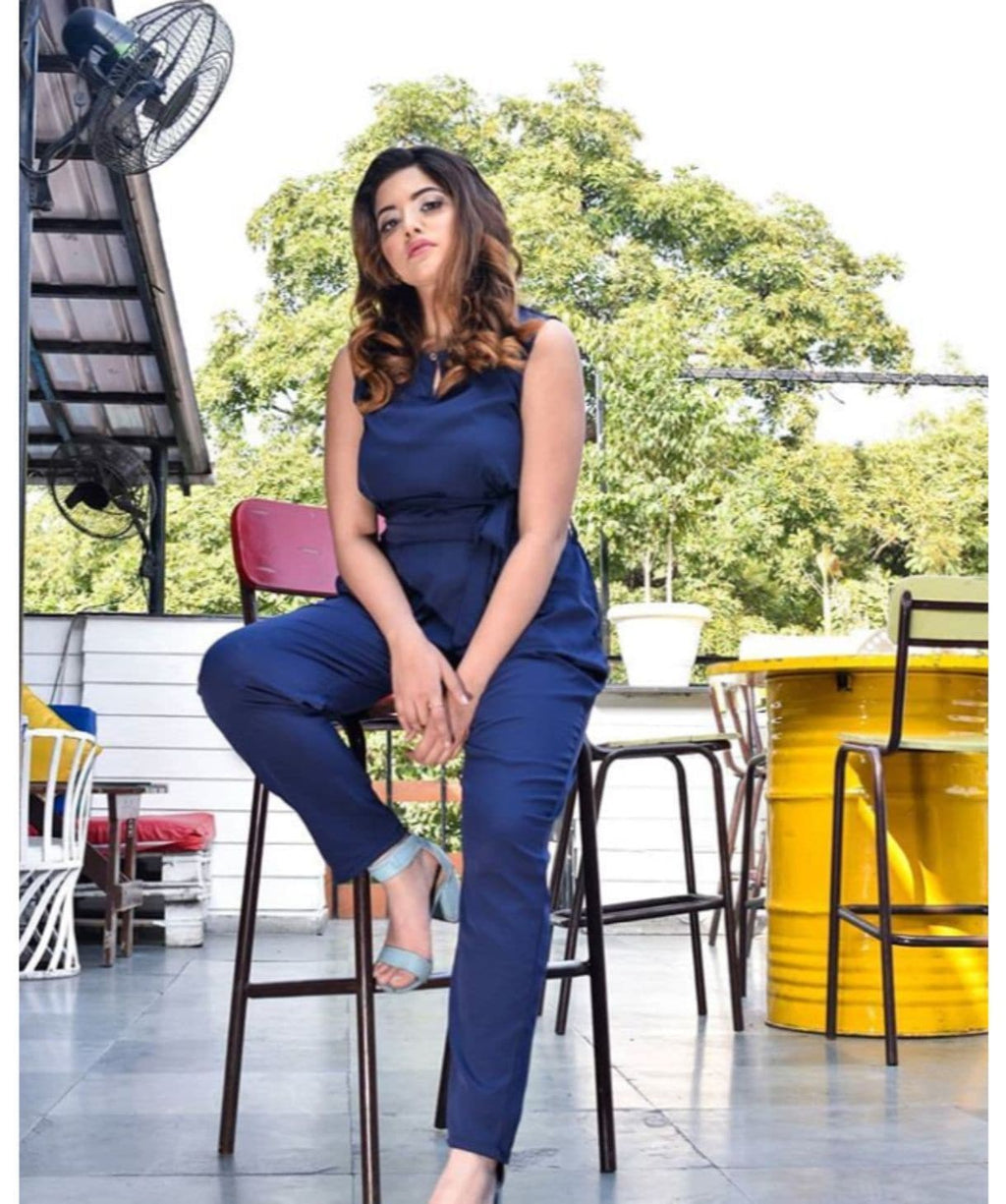 Keyhole Jumpsuit with Belt