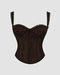Sculpted Fit Wide lace-trimmed Corset Top In Chocolate