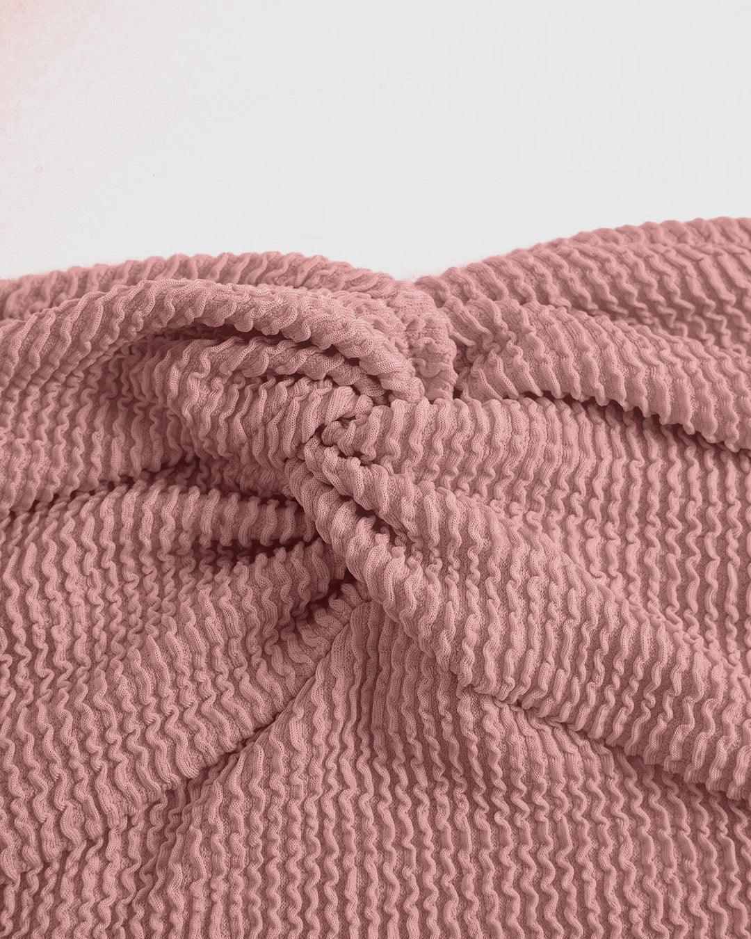 Set Of 2 - Twist Front Rib-knit Crop Tube Top