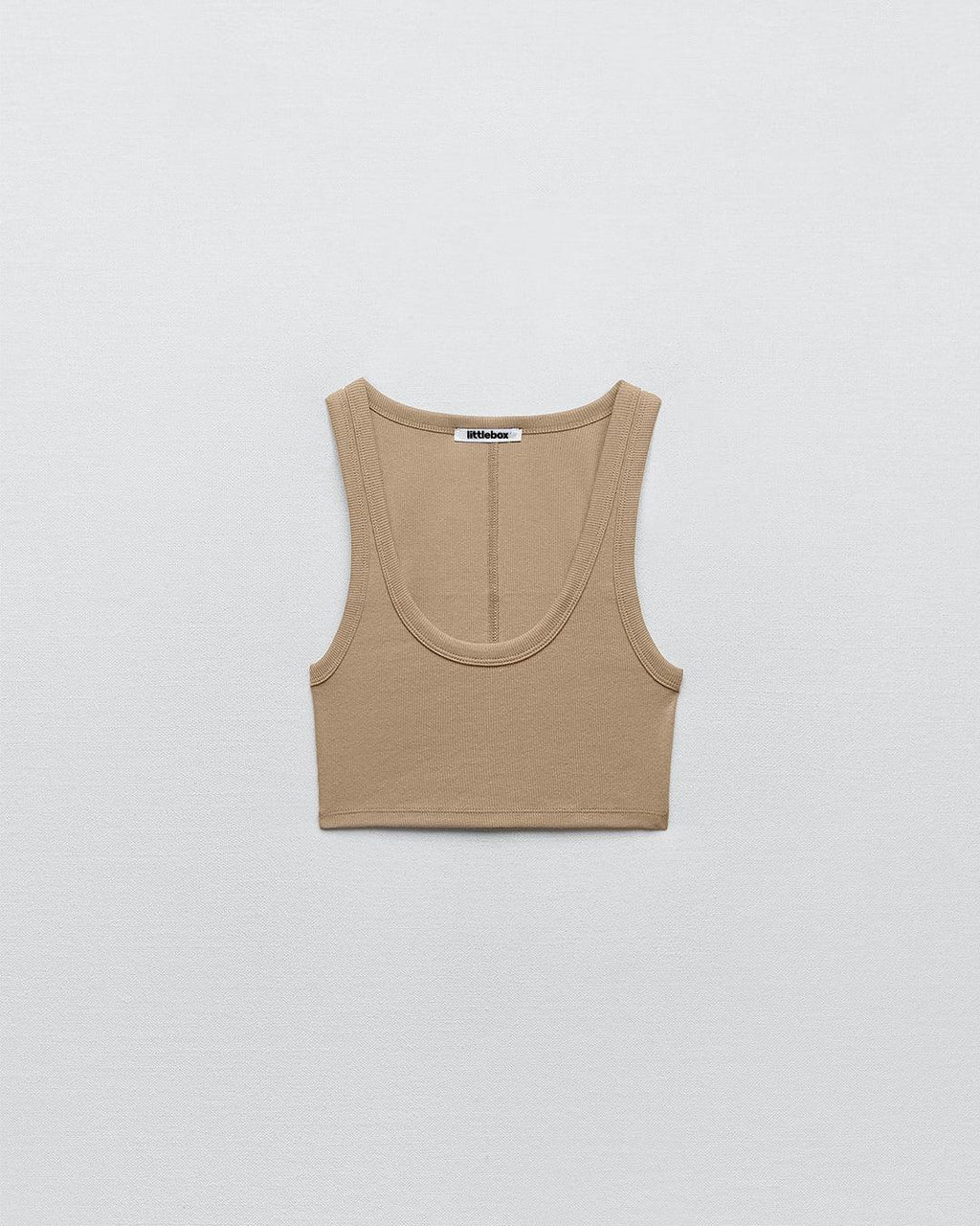 Set Of Two : Corset Style Top & Relaxed Fit Joggers in Light Brown
