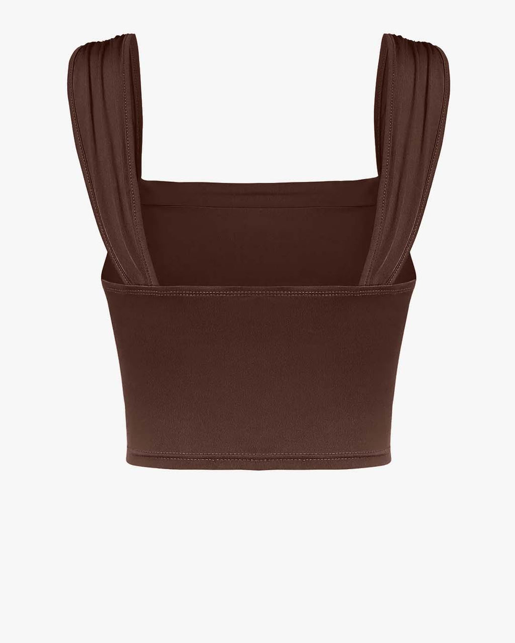 Set Of Two: Crop Top With High Waisted Side Split Skirt In Brown