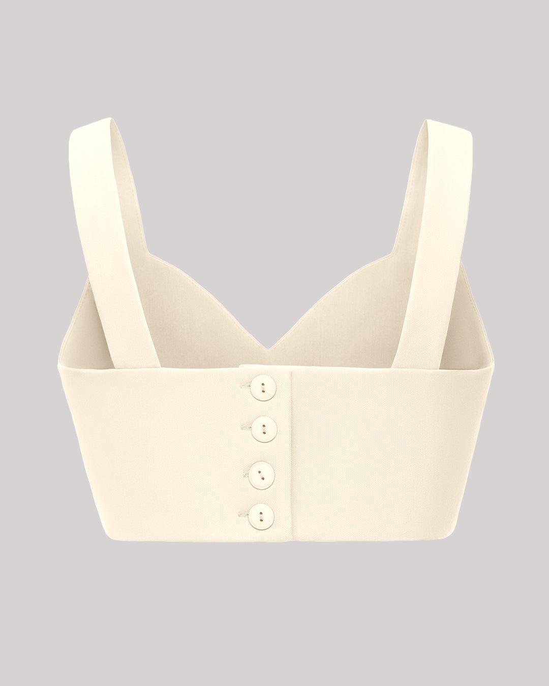 Set Of Two Cropped Top With Korean Style Baggy Trouser In Offwhite
