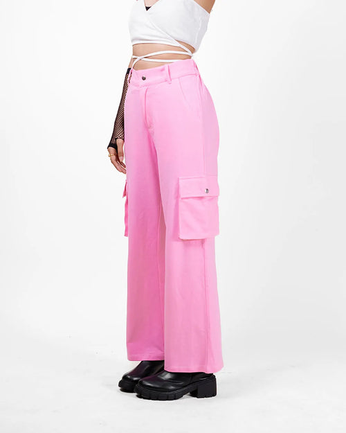 Acubi Style Pink Baggy Womens Cargo In Pink