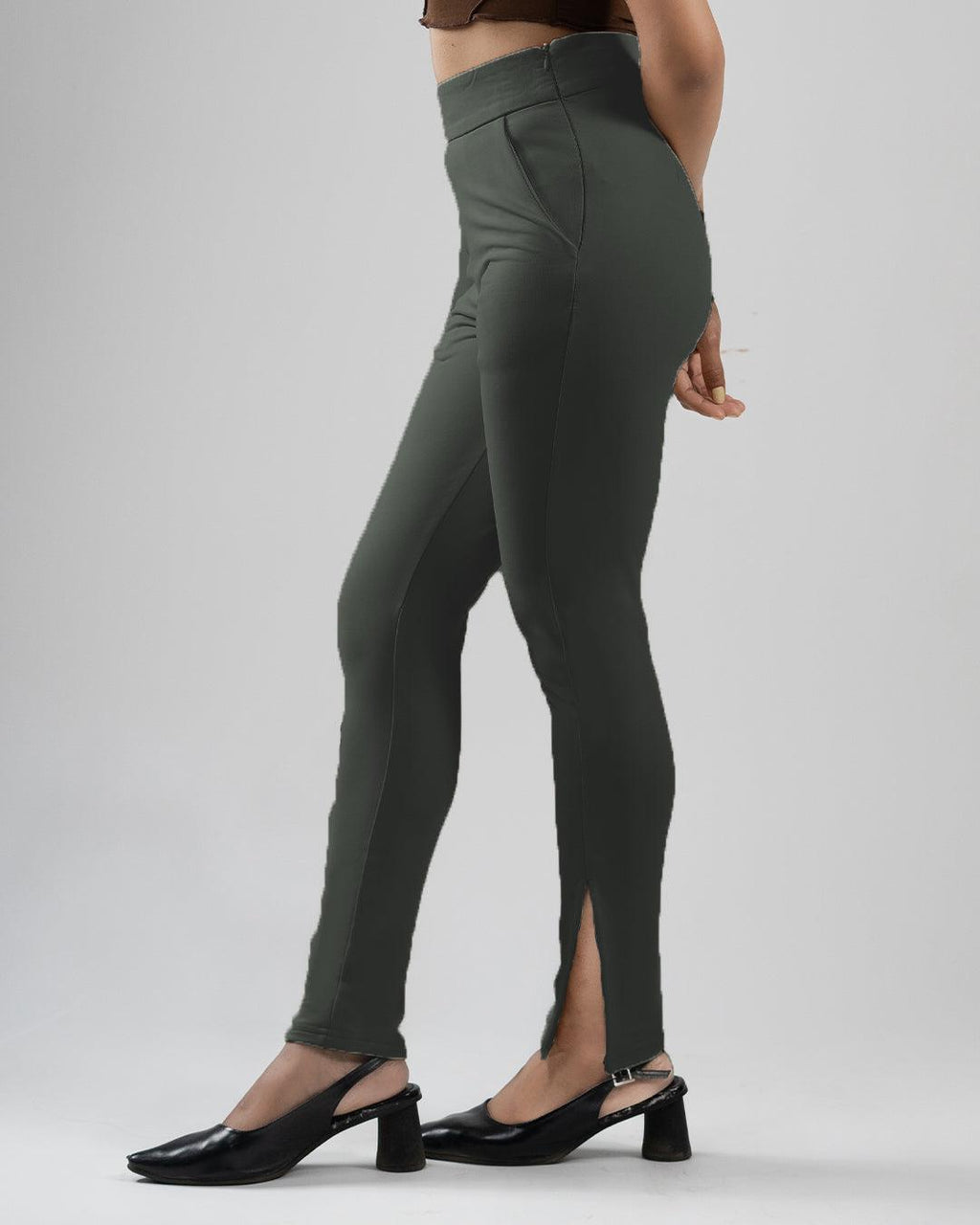 Regular Fit High Rise Trousers