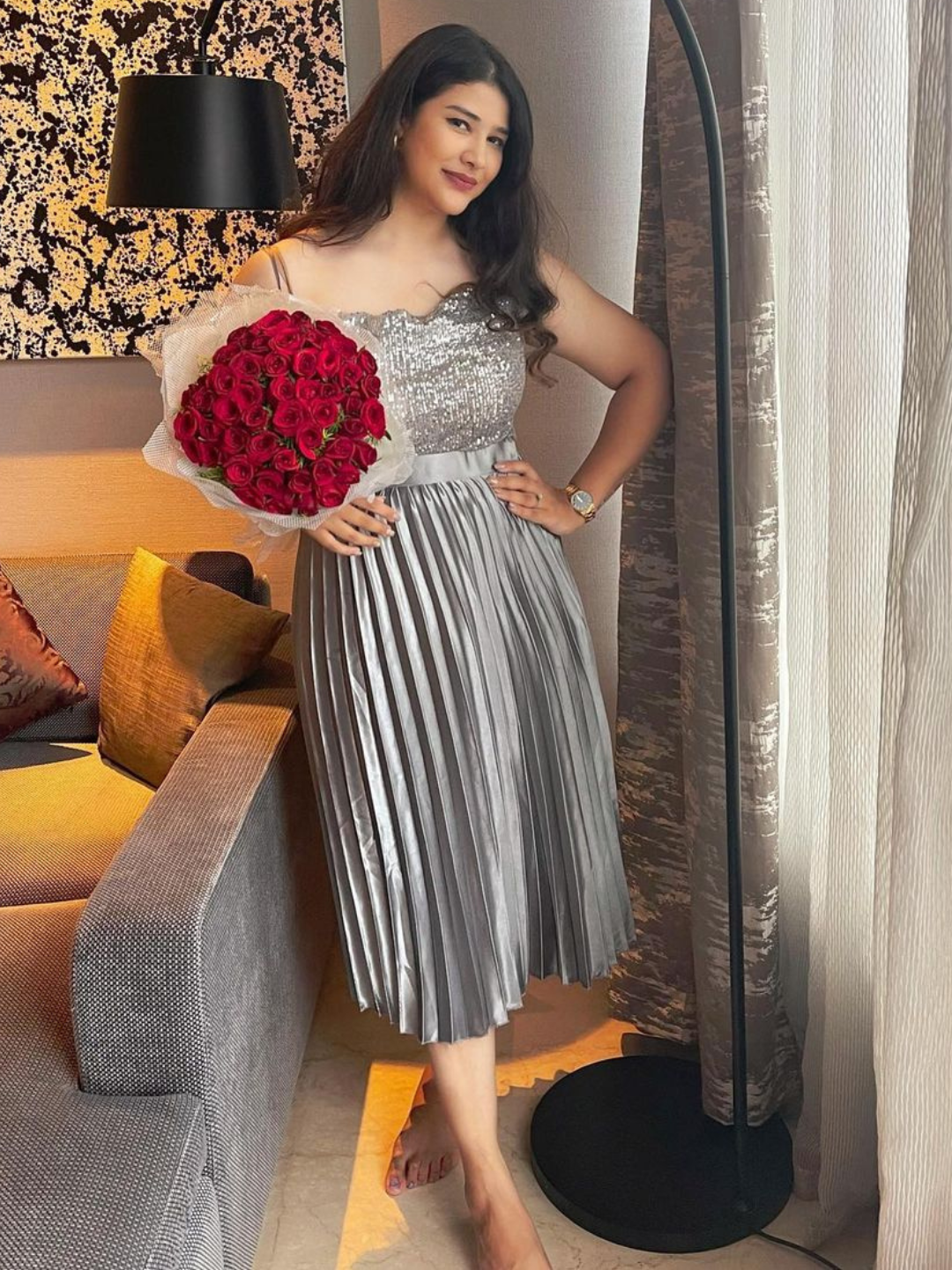 Pleated Midi Skirt - Pinkkup