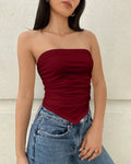 Sleek Fit Strapless Tube Top Burgundy